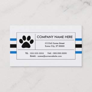 Carte De Visite bandes de pattes pour animaux domestiques