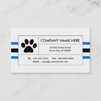 Carte De Visite bandes de pattes pour animaux domestiques