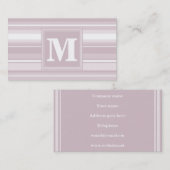 Carte De Visite Bandes de quartz roses monogrammes (Devant / Derrière)