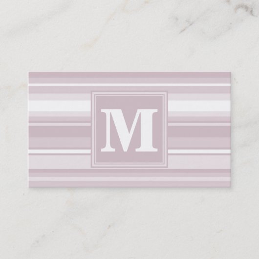 Carte De Visite Bandes de quartz roses monogrammes (Devant)