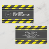 Carte De Visite Bandes de ruban de construction faux métallique (Devant / Derrière)