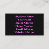 Carte De Visite Bandes de zèbre rose (Dos)