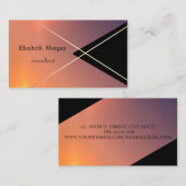 Carte De Visite Bandes d'or géométriques, (Devant / Derrière)