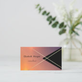 Carte De Visite Bandes d'or géométriques, (Debout devant)