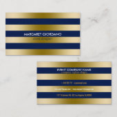 Carte De Visite Bandes d'or monogrammes Motif géométrique 2 (Devant / Derrière)