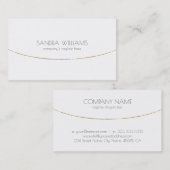 Carte De Visite Bandes dorées brillantes sur blanc (Devant / Derrière)