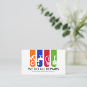 Carte De Visite Bandes d'outil manuel coloré (Debout devant)