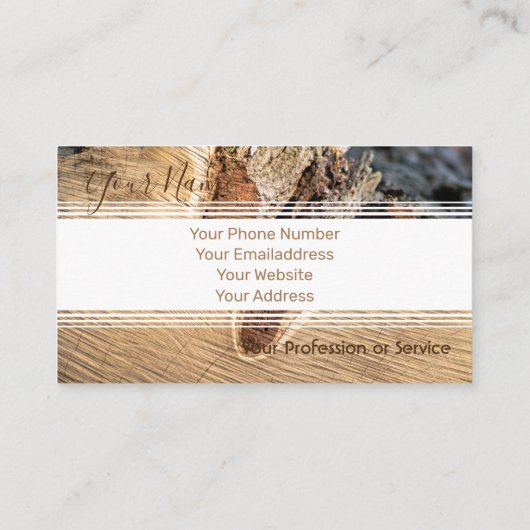 Carte De Visite Bandes en bois pour design d'intérieur et menuiser (Dos)
