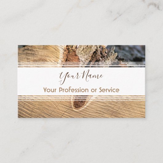 Carte De Visite Bandes en bois pour design d'intérieur et menuiser (Devant)