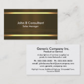 Carte De Visite Bandes génériques d'effet d'or (Devant / Derrière)