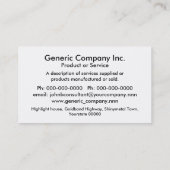 Carte De Visite Bandes génériques d'effet d'or (Dos)