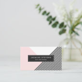 Carte De Visite Bandes géométriques modernes motif bloc de couleur (Debout devant)