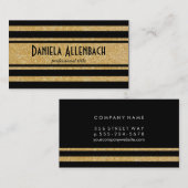 Carte De Visite Bandes Gold et Black 2 (Devant / Derrière)