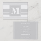 Carte De Visite Bandes gris clair monogrammes (Devant / Derrière)