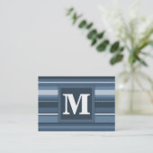 Carte De Visite Bandes gris monogramme (Debout devant)