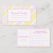 Carte De Visite Bandes jaunes et roses (Devant / Derrière)