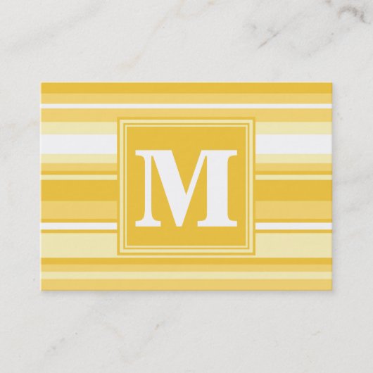 Carte De Visite Bandes jaunes monogrammes (Devant)