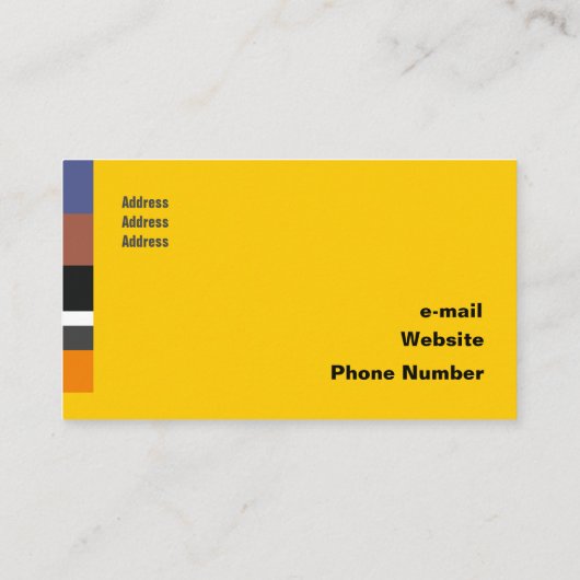 Carte De Visite Bandes Latérales Classiques Multicolores (Dos)