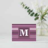 Carte De Visite Bandes mauve monogrammes (Debout devant)