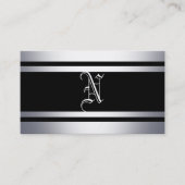 Carte De Visite Bandes métalliques et noires (Devant)