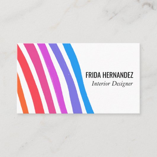 Carte De Visite Bandes minimalistes arc-en-ciel rétrospectives (Devant)