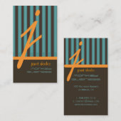 Carte De Visite Bandes monogrammes orange/turquoise/chocolat