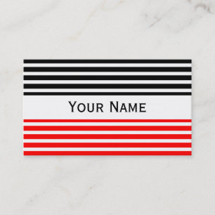 Carte De Visite Bandes Motif blanc étroit + votre dos. & texte