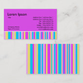 Carte De Visite Bandes multicolores - Magenta (Devant / Derrière)