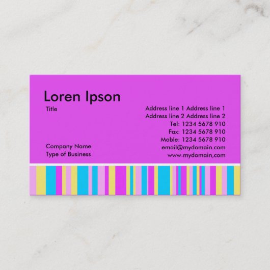 Carte De Visite Bandes multicolores - Magenta (Devant)