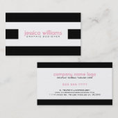 Carte De Visite Bandes Noires Et Blanches (Devant / Derrière)