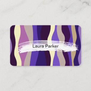 Carte De Visite Bandes ondulées élégantes modernes violettes courb