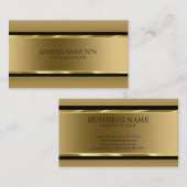 Carte De Visite Bandes Or Et Noir (Devant / Derrière)