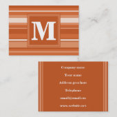 Carte De Visite Bandes orange monogrammes (Devant / Derrière)