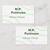 Carte De Visite Bandes orange vertes ajouter le nom message texte (Devant / Derrière)