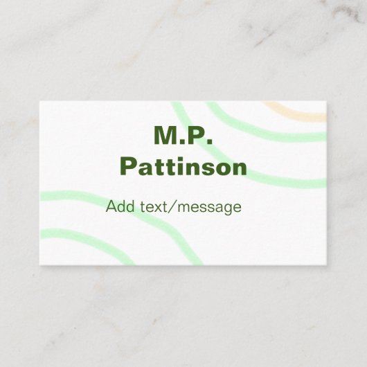 Carte De Visite Bandes orange vertes ajouter le nom message texte (Devant)