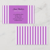 Carte De Visite Bandes pourpres, Blancs, Motif rayé (Devant / Derrière)