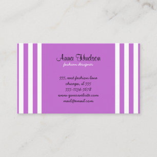 Carte De Visite Bandes pourpres, Blancs, Motif rayé