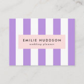 Carte De Visite Bandes pourpres, Blancs, Motif rayé (Devant)