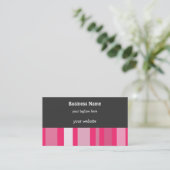 Carte De Visite Bandes rose brillant (Debout devant)