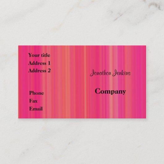Carte De Visite Bandes roses (Devant)