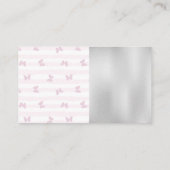 Carte De Visite Bandes roses et papillons | Mains manquées (Dos)