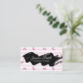 Carte De Visite Bandes roses | Papillons de Parties scintillant (Debout devant)