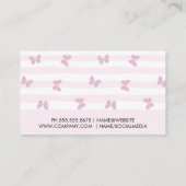 Carte De Visite Bandes roses | Papillons de Parties scintillant |  (Dos)