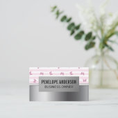 Carte De Visite Bandes roses | Papillons de Parties scintillant | (Debout devant)