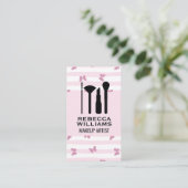 Carte De Visite Bandes roses | Papillons de Parties scintillant | (Debout devant)