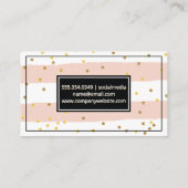 Carte De Visite Bandes roses vintages | Gold Speckled (Dos)