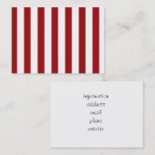 Carte De Visite Bandes rouges foncées (Ajouter 2e couleur) (Devant / Derrière)