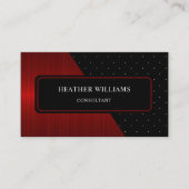 Carte De Visite Bandes rouges personnalisées Noir Blanc Dot Profes (Devant)