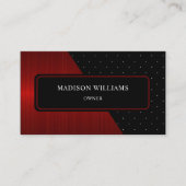 Carte De Visite Bandes rouges personnalisées noir blanc Polka Dot  (Devant)