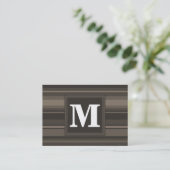 Carte De Visite Bandes taupe monogramme (Debout devant)